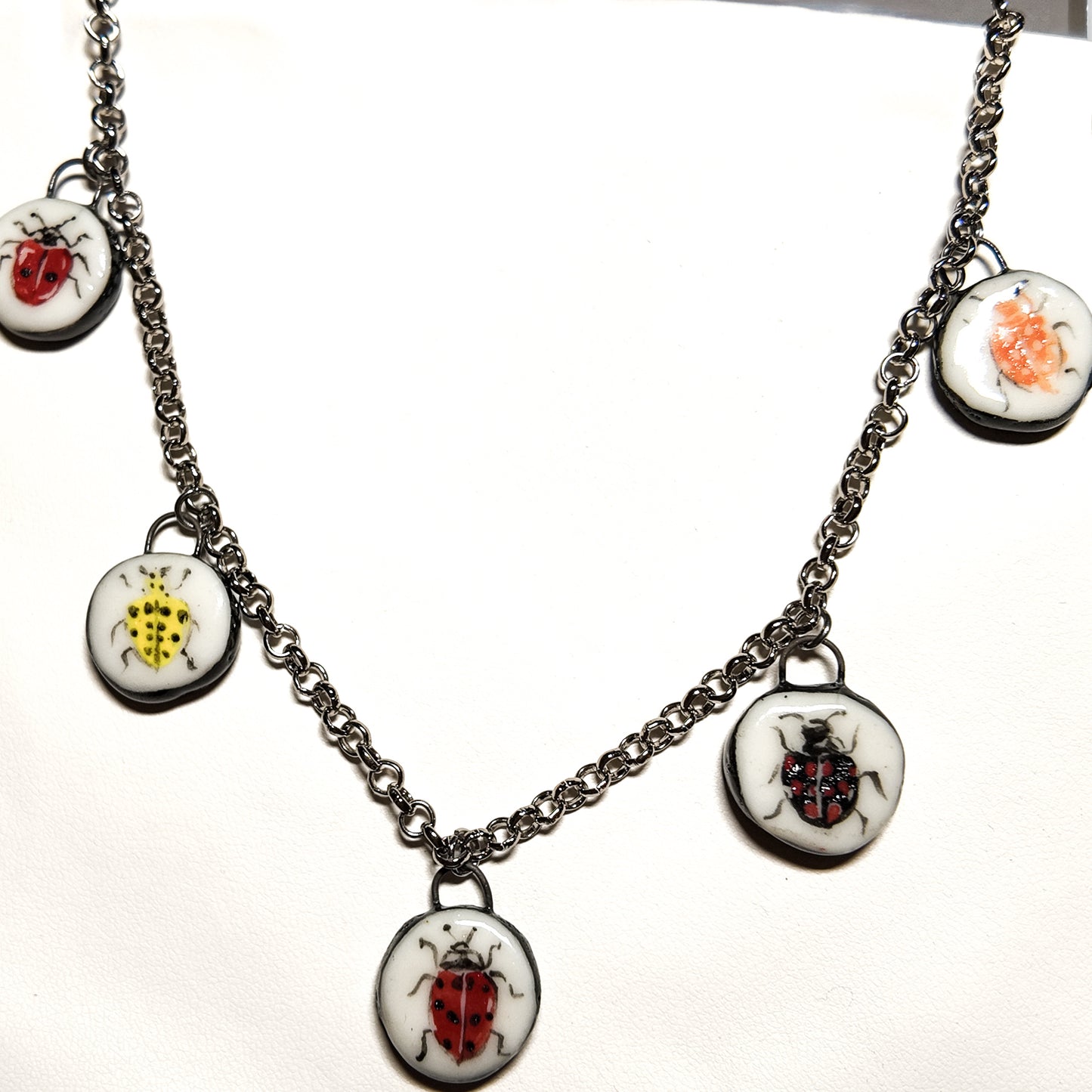 Lady bird charm necklace