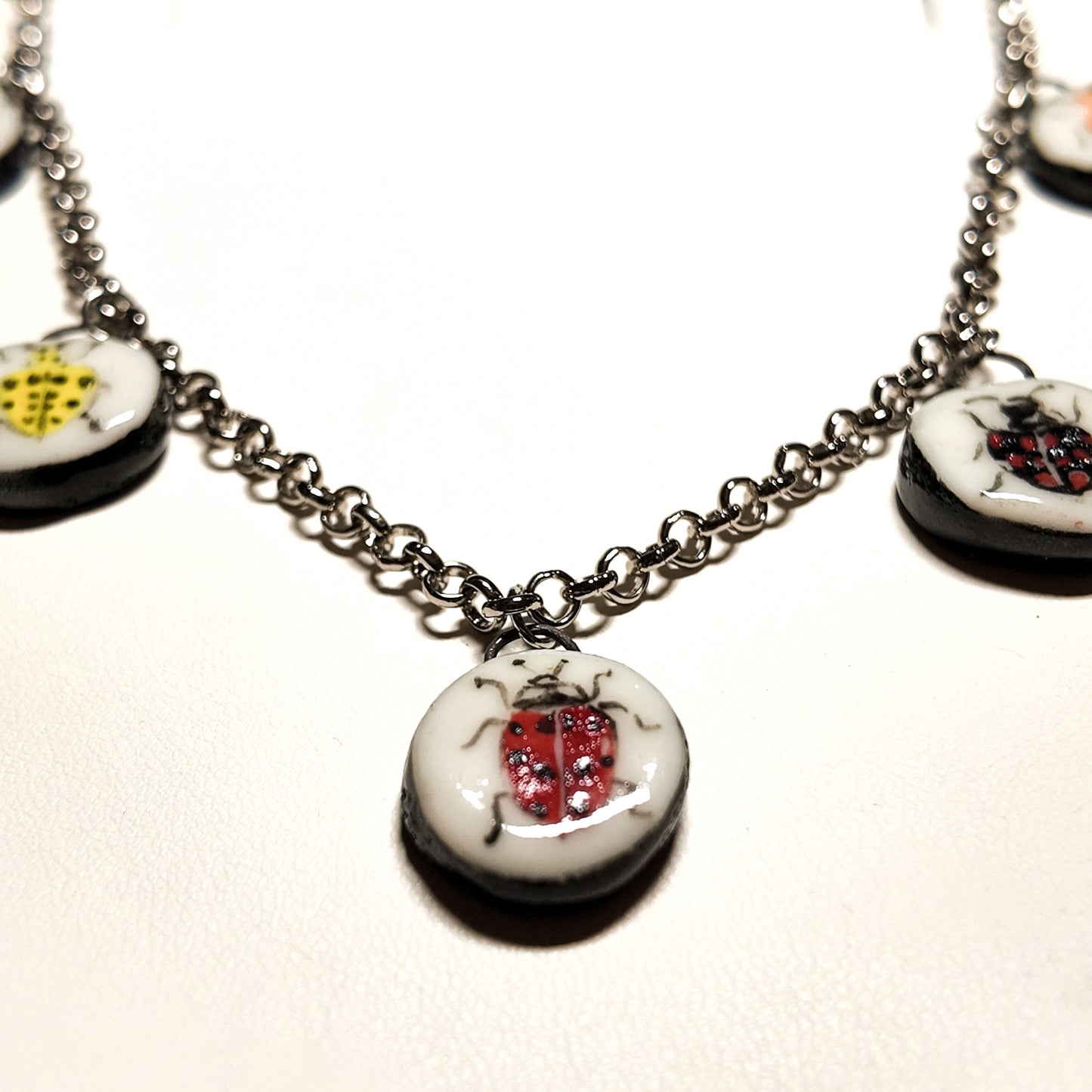 Lady bird charm necklace