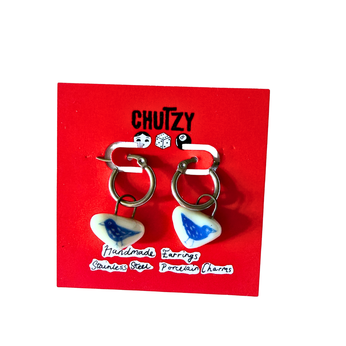 Blue bird earrings