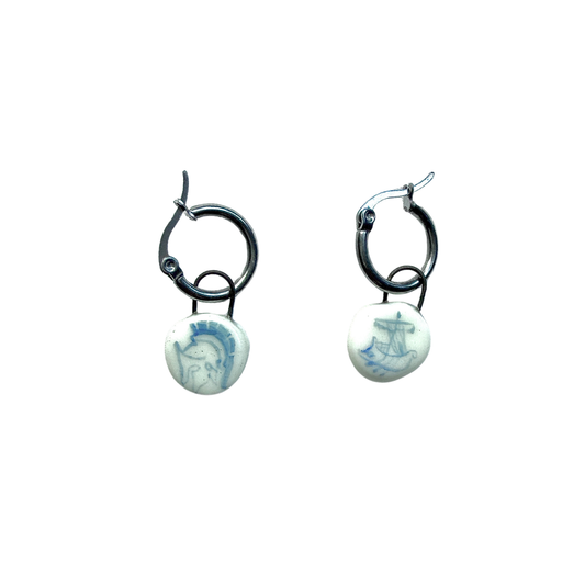 Trojan battle earrings