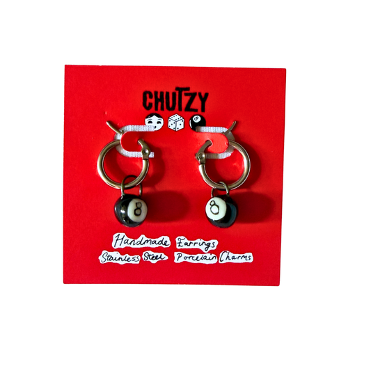 8 ball earrings - Chutzy