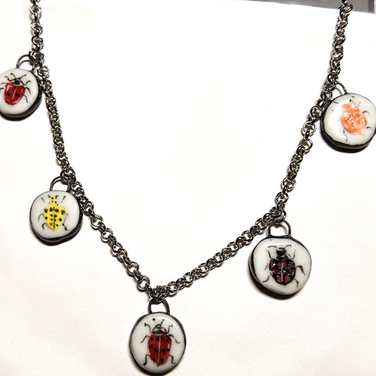 Lady bird charm necklace