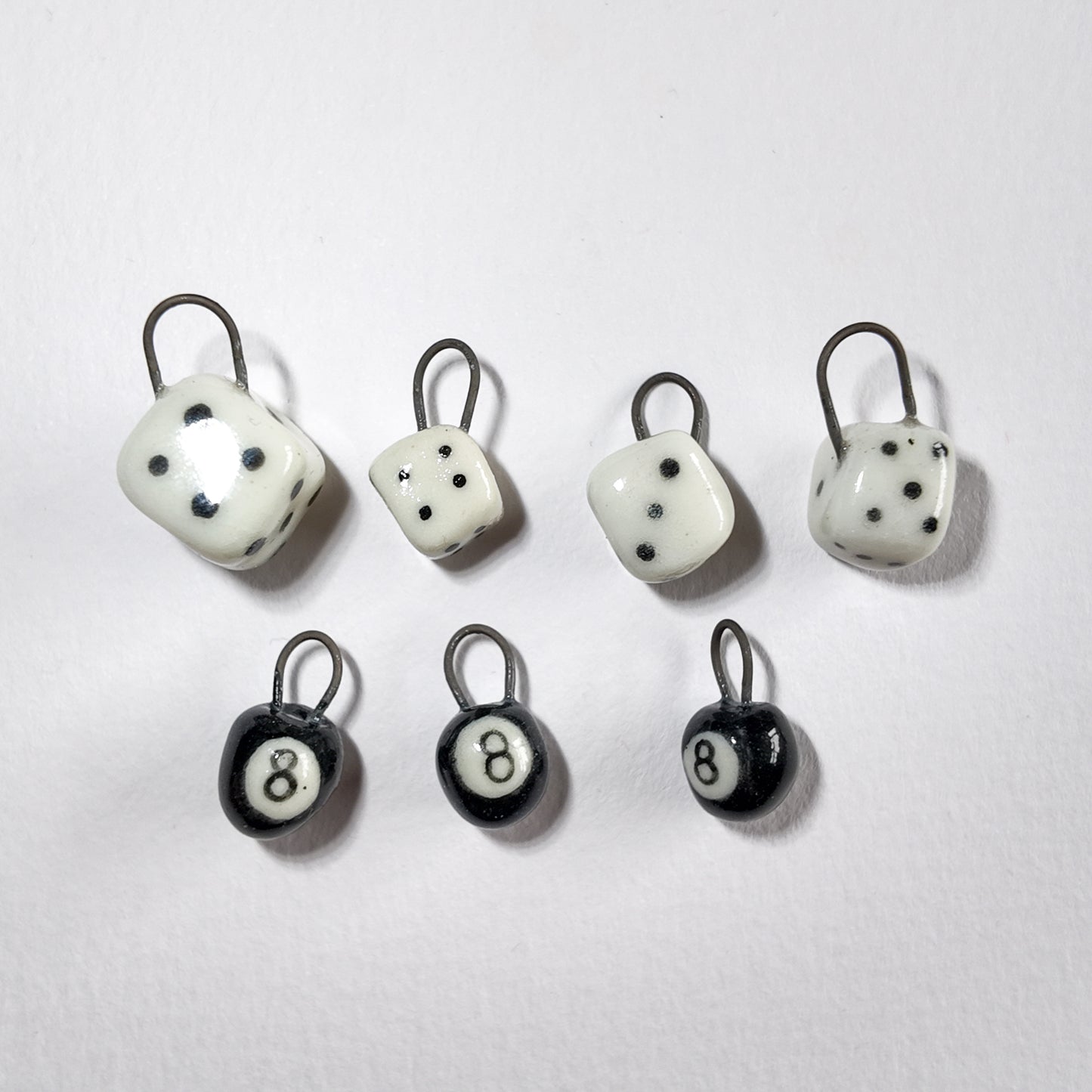 Dice and 8 ball - individual charms